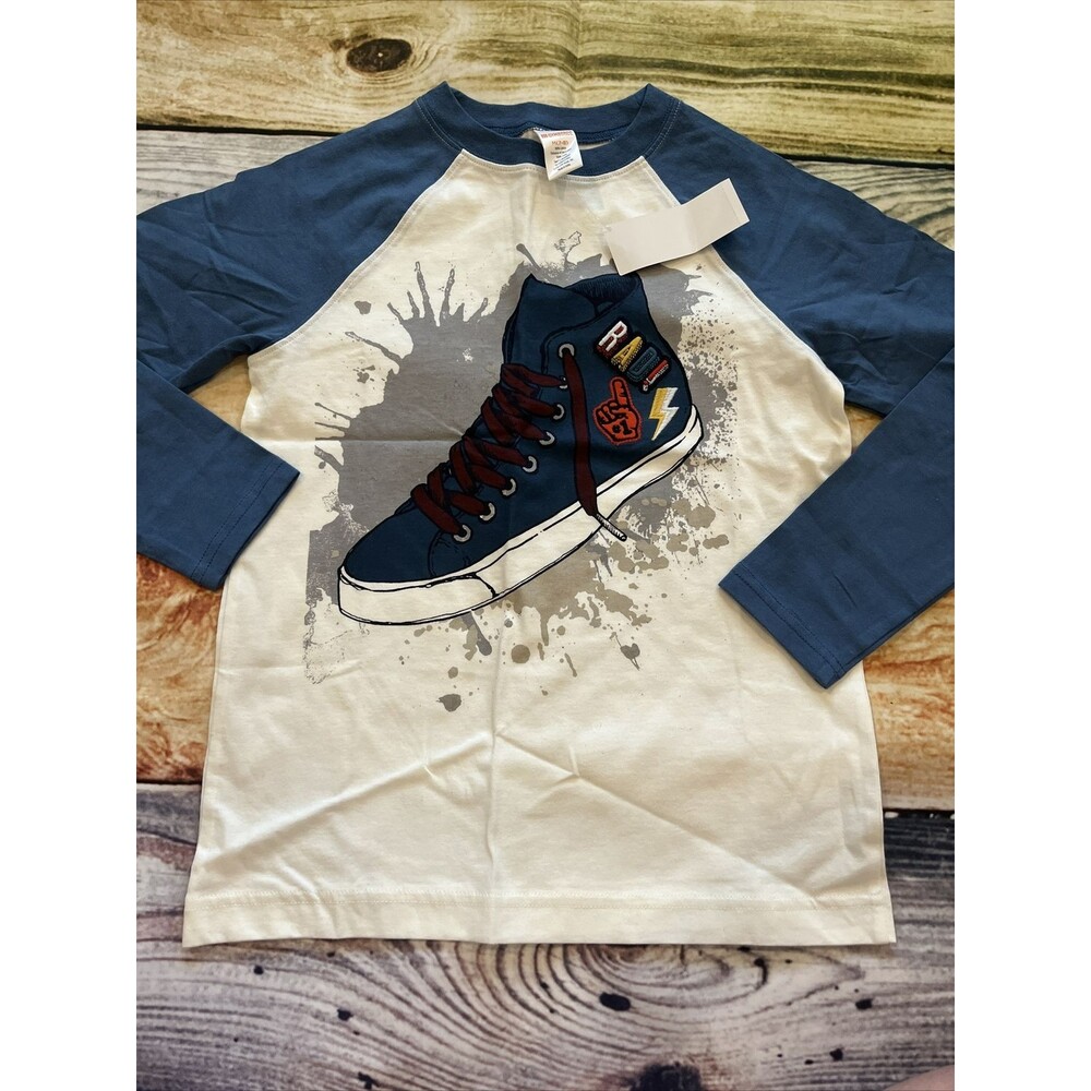 Gymboree 4 Boys Baseball Top Tee Shirt Tennis Shoe Sneaker Blue Outlet NWT